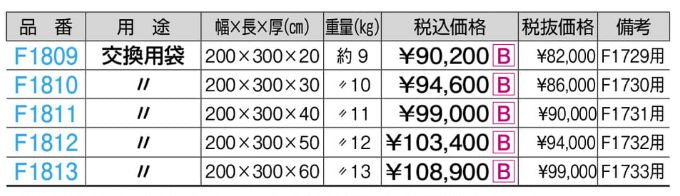 F1729用交換袋 200x300x20