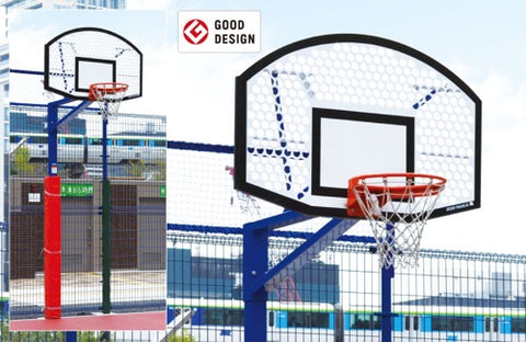 バスケットゴール単柱式 アルミパンチング 扇型