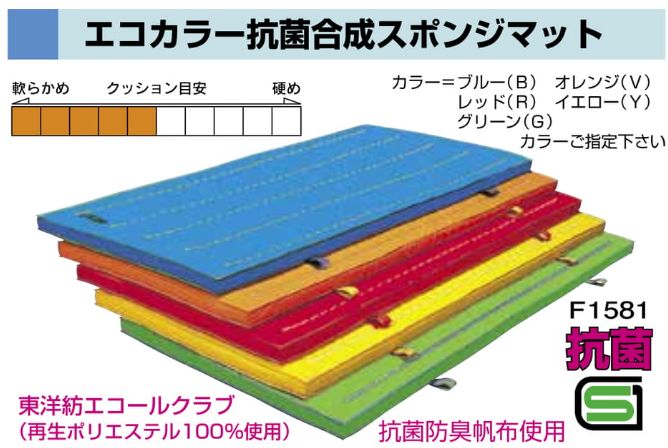 エコカラー抗菌合成スポンジマット　１２０ｘ６００ｘ６
