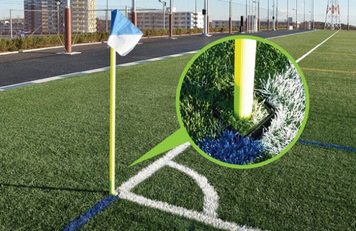 コーナーフラッグ金具ロングパイル用（ゴム仕切りタイプ:サッカー用）          