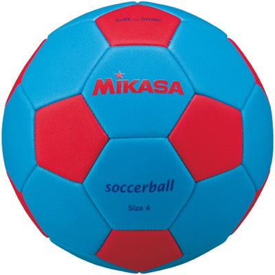 ｽﾏｲﾙｻｯｶｰ4号 ﾏｼｰﾝ縫い ｻｯｸｽﾌﾞﾙｰ/赤