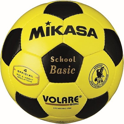 ｻｯｶｰ4号手縫い 検定球 黄/黒