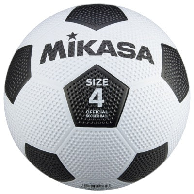 ｻｯｶｰ4号 ｺﾞﾑ 白/黒