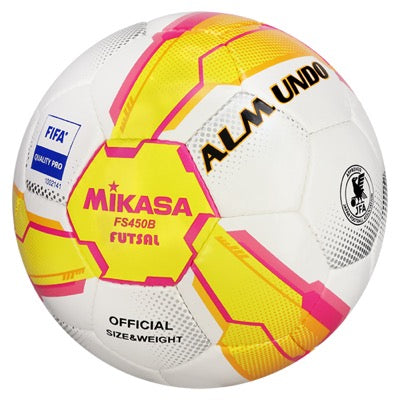 ﾌｯﾄｻﾙ4号手縫い ALMUNDO 検定球 黄ﾋﾟﾝｸ