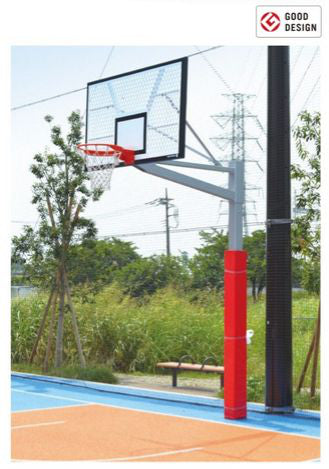 単柱式バスケットゴール（パンチングボード・ロングアーム1500mm）